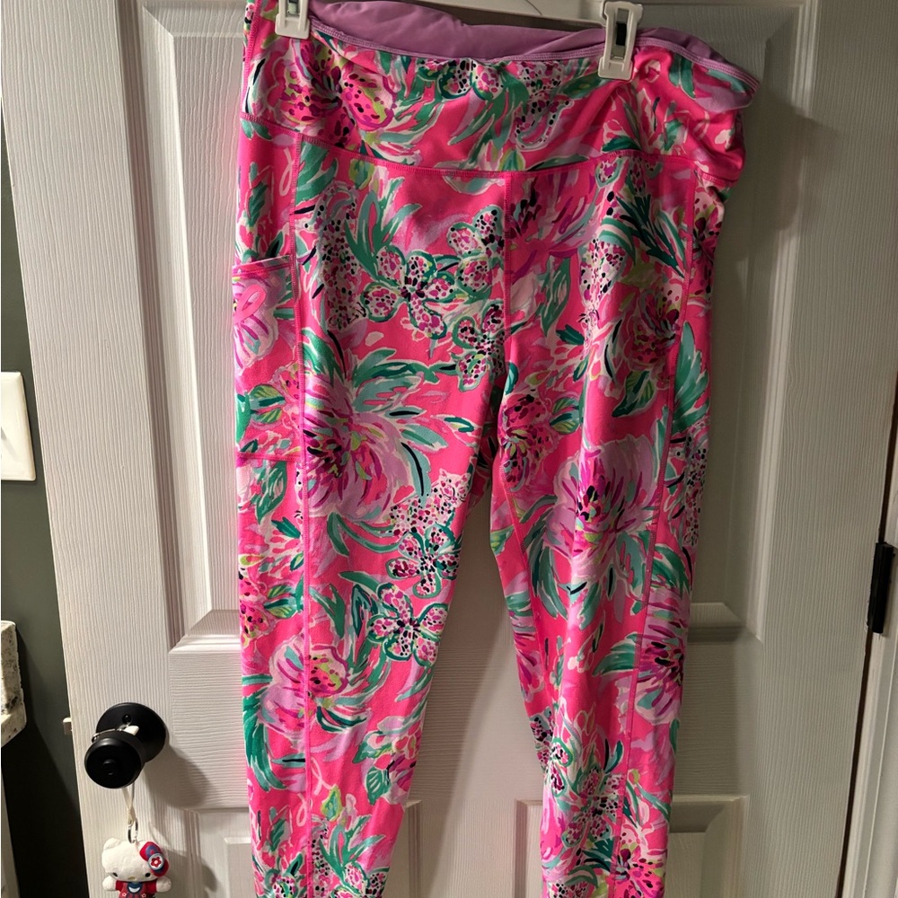 Lilly Pulitzer Paws with a Cause Breast Cancer Pink Leggings XXL